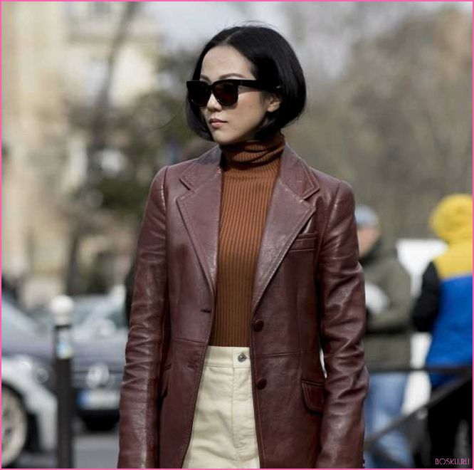 Женский кожаный пиджак 2024 — модные тренды и стильные комбинации